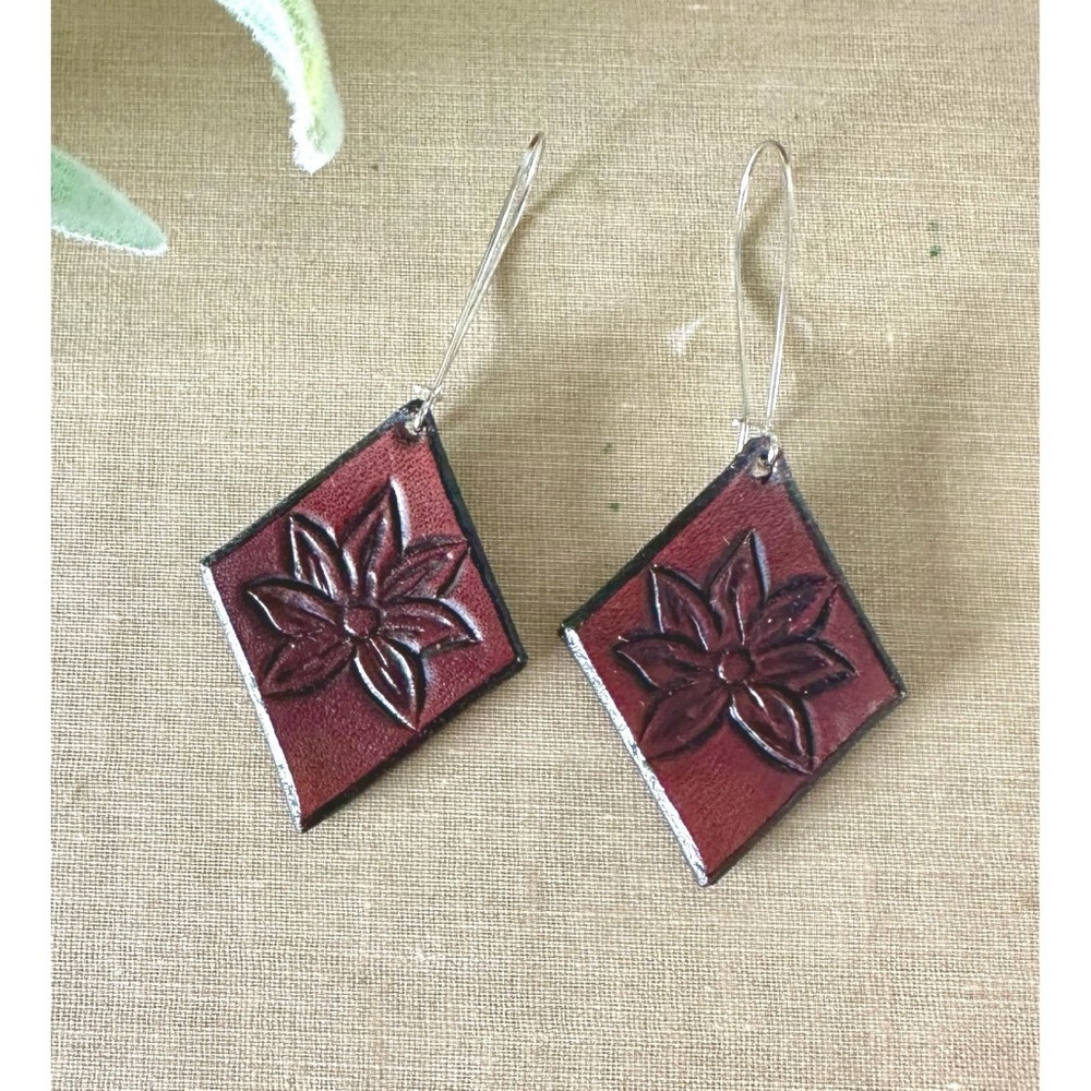 Custom leatherwork earrings